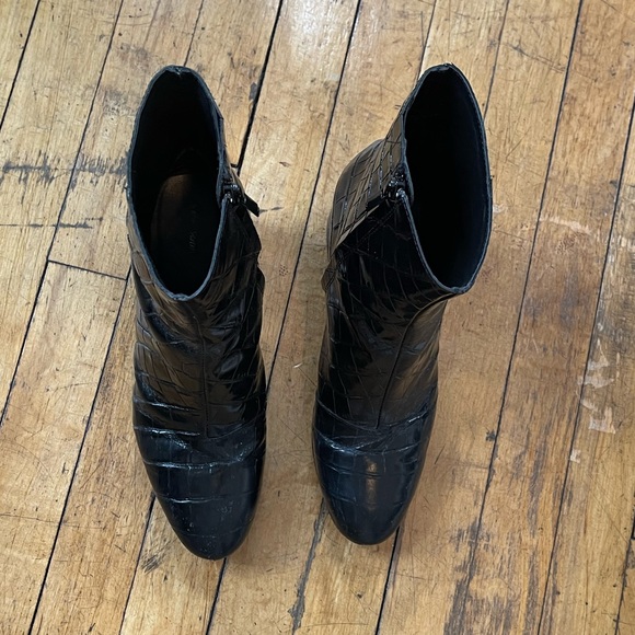 & Other Stories Croc Leather Platform Boots - Picture 11 of 12